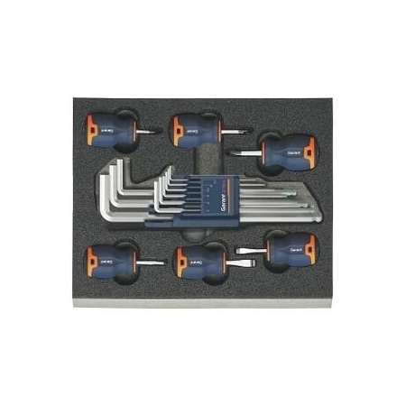 Garant Set of 15 L-keys and Stubby Screwdrivers in Foam 952892 15